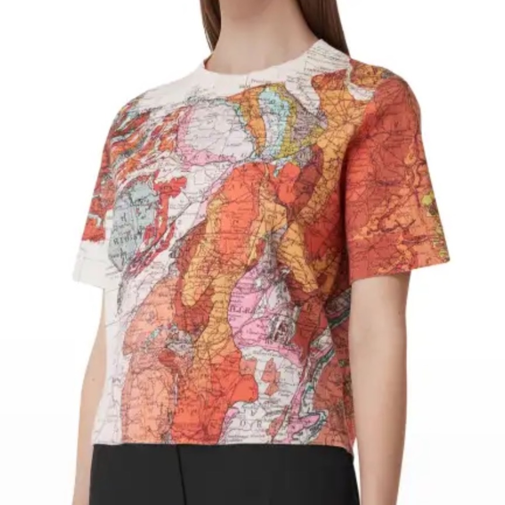 2023 Burberry Primrose Cotton Cashmere Map Print Sweater Cropped NWT - Picture 10 of 10